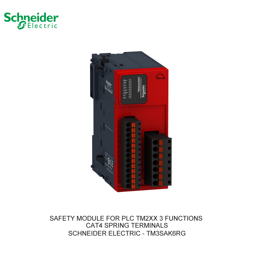 SAFETY MODULE FOR PLC TM2XX 3 FUNCTIONS CAT4 SPRING TERMINALS