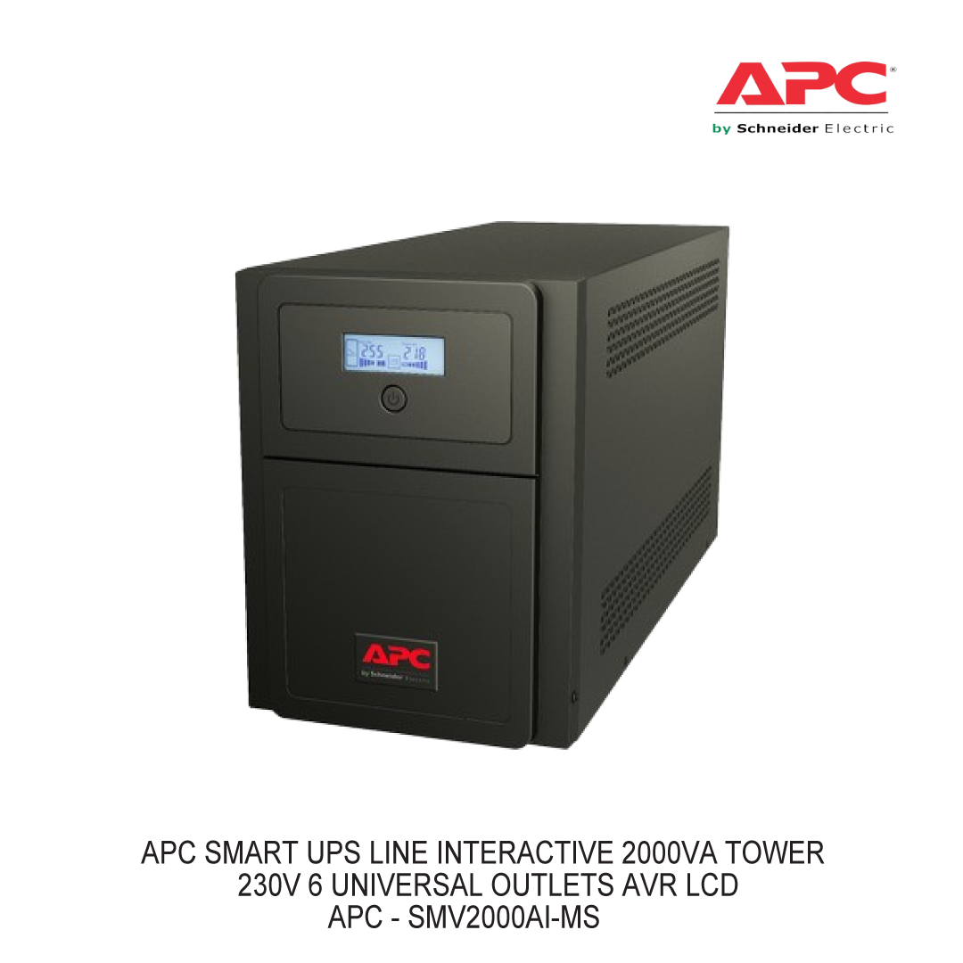 APC SMART UPS LINE INTERACTIVE 2000VA TOWER 230V 6 UNIVERSAL OUTLETS AVR LCD