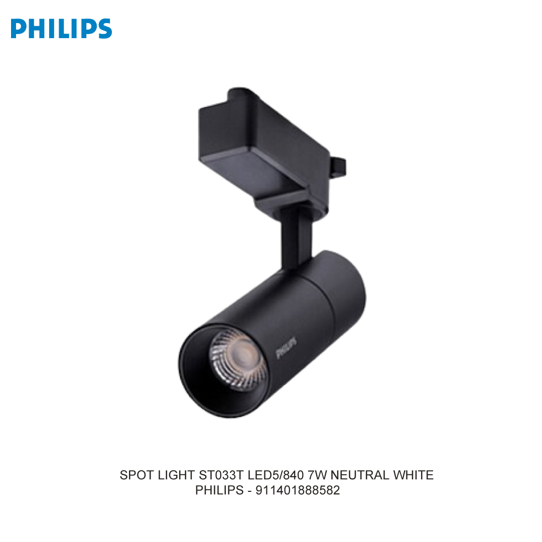 PHILIPS LAMPU SPOT ST033T LED5/840 7W NEUTRAL WHITE RUMAH LAMPU HITAM