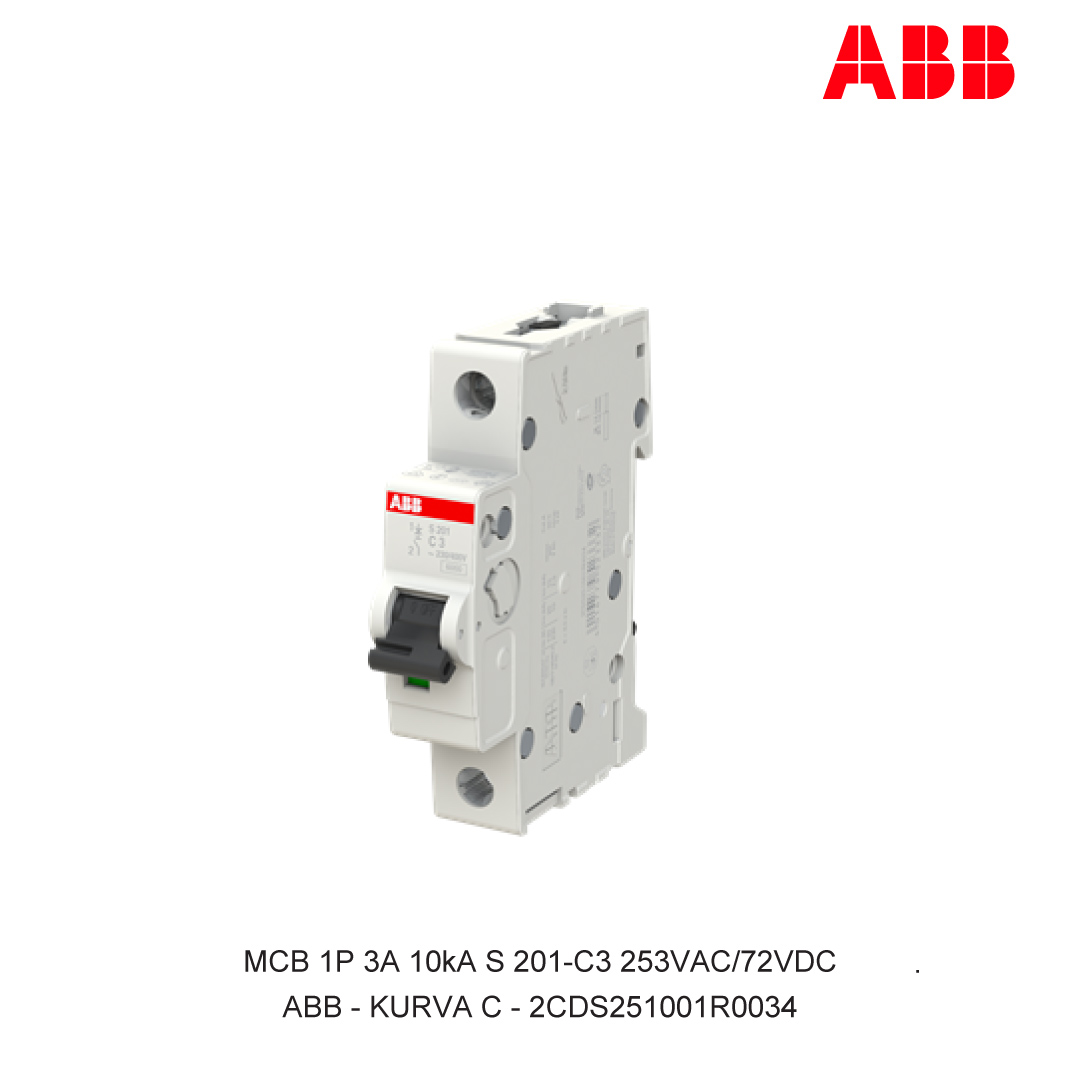 MCB 1P 3A 6kA/10kA CURVA C