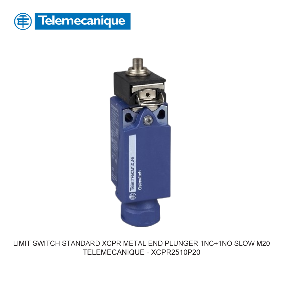 LIMIT SWITCH STANDARD XCPR METAL END PLUNGER 1NC+1NO SLOW M20