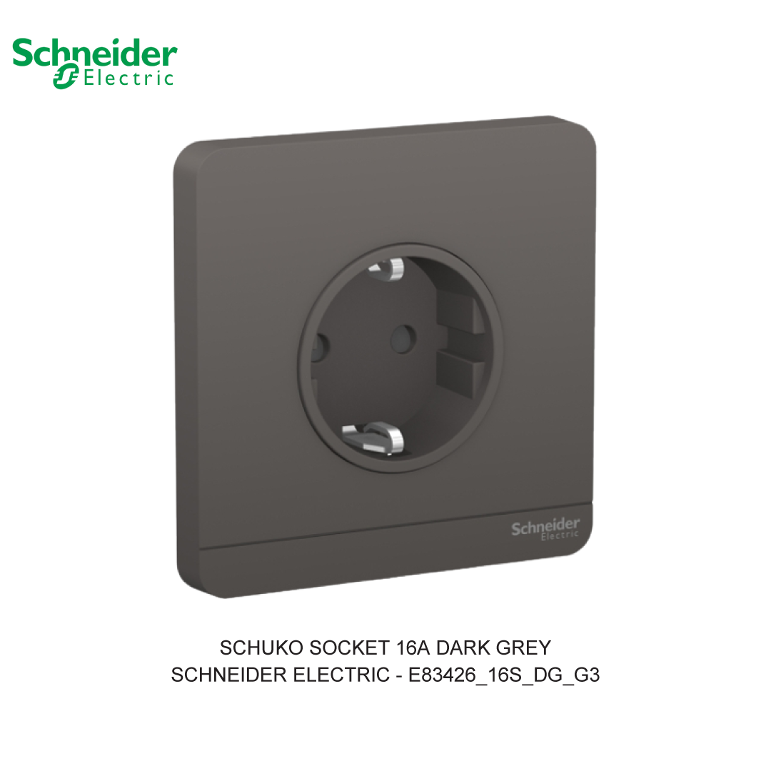 SCHUKO SOCKET 16A DARK GREY