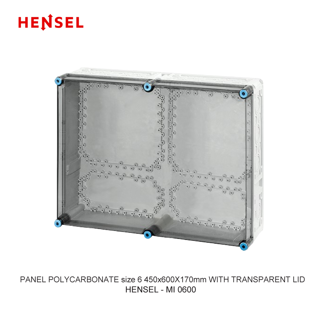 PANEL POLYCARBONATE size 6 450x600X170mm WITH TRANSPARENT LID