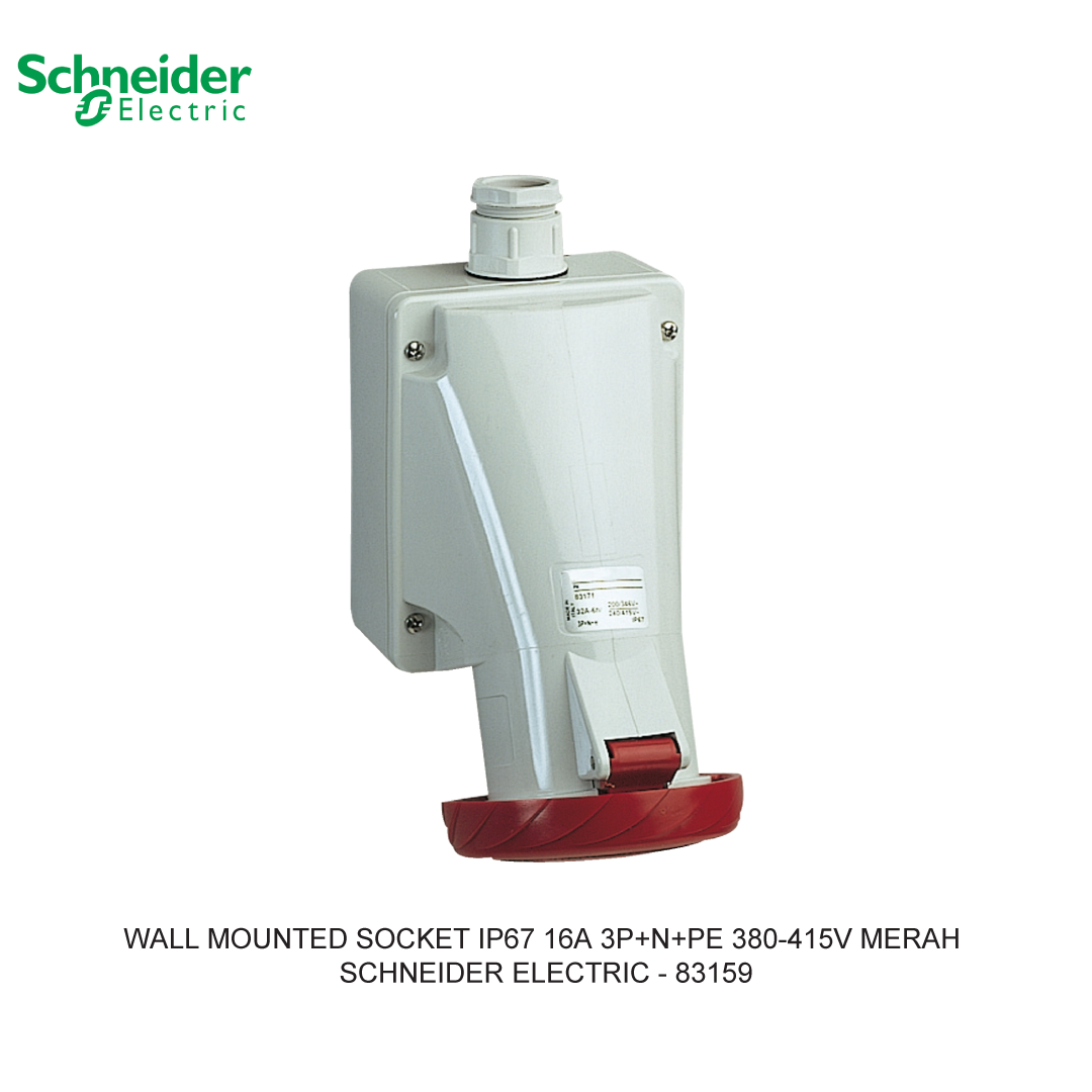 WALL MOUNTED SOCKET IP67 16A 3P+N+PE 380-415V MERAH
