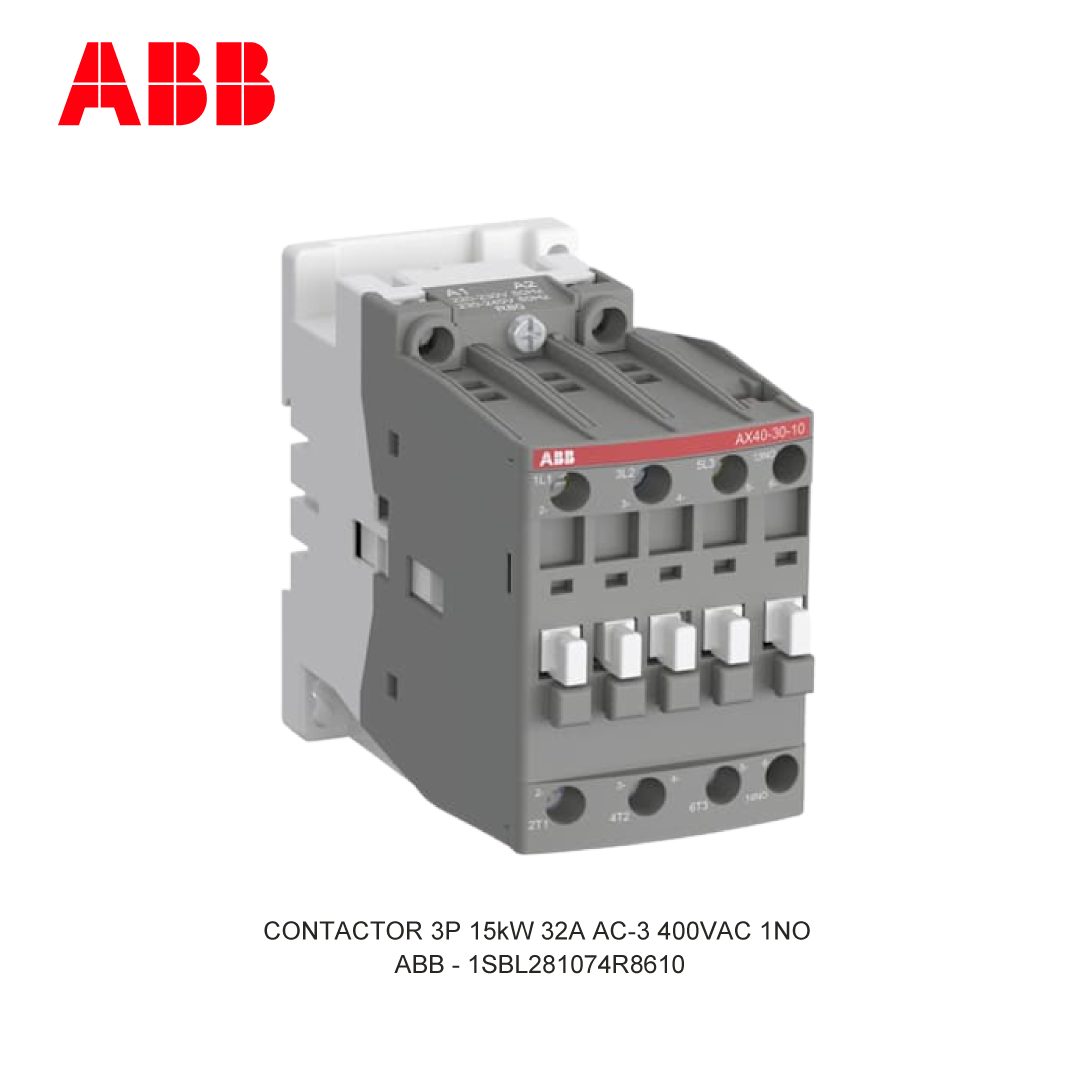 CONTACTOR 3P 15kW 32A AC-3 400-415V COIL 400VAC 1NO