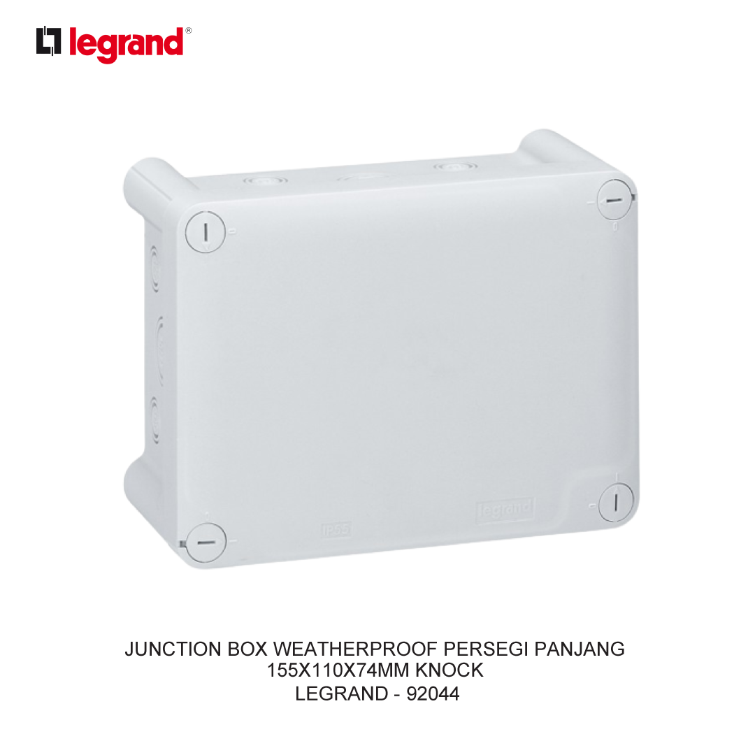 JUNCTION BOX WEATHERPROOF PERSEGI PANJANG 155X110X74MM KNOCK