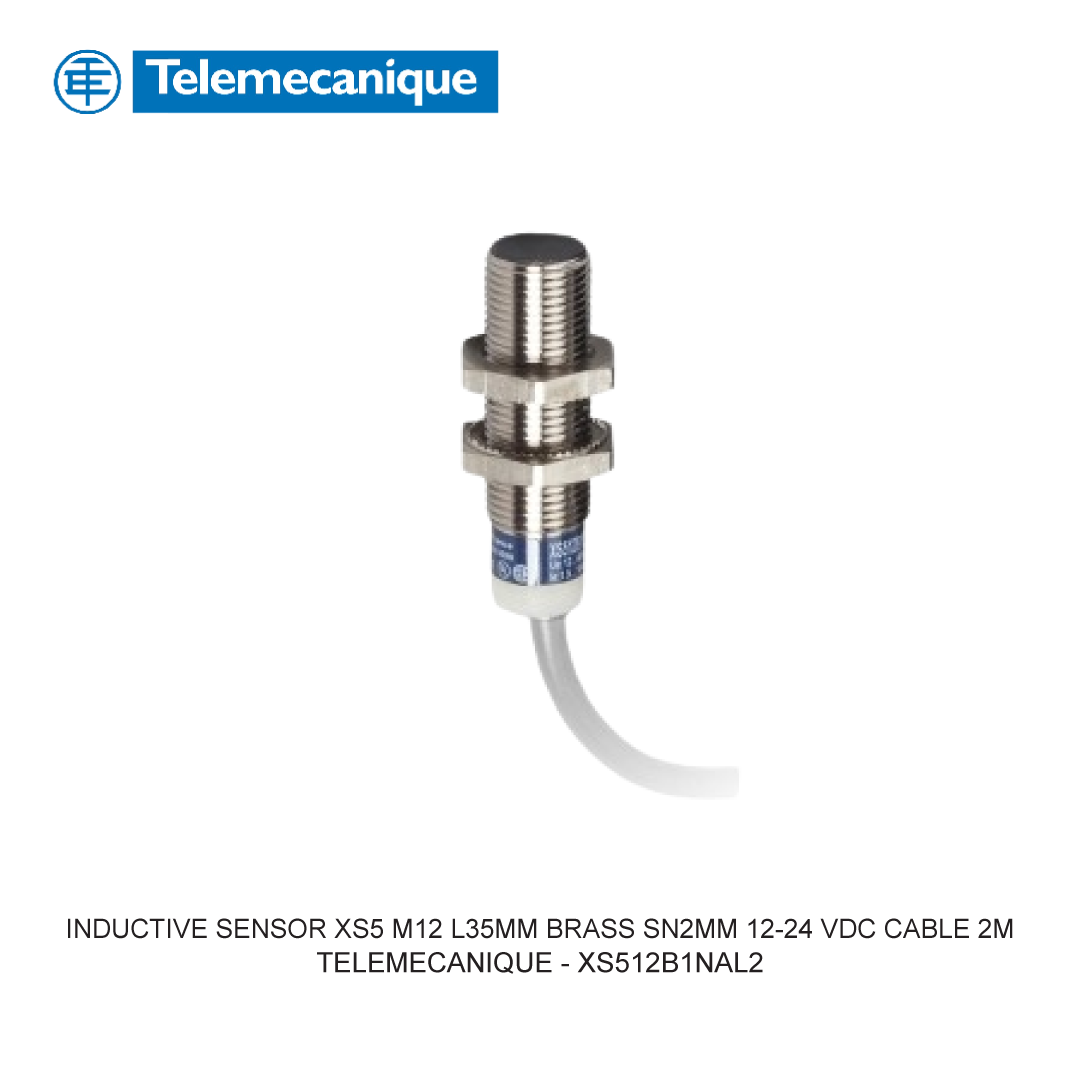 INDUCTIVE SENSOR XS5 M12 L35MM BRASS SN2MM 12-24 VDC CABLE 2M