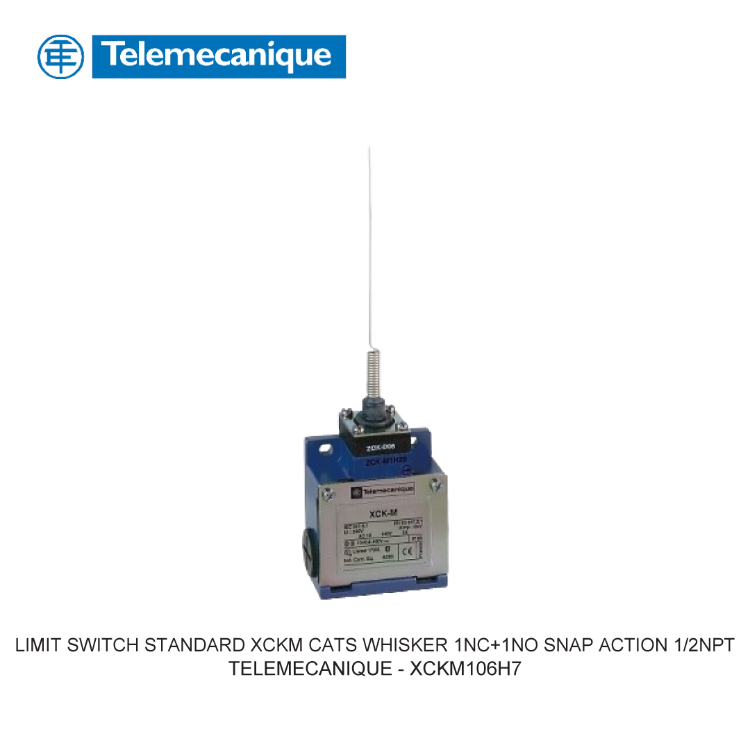 LIMIT SWITCH STANDARD XCKM CATS WHISKER 1NC+1NO SNAP ACTION 1/2NPT