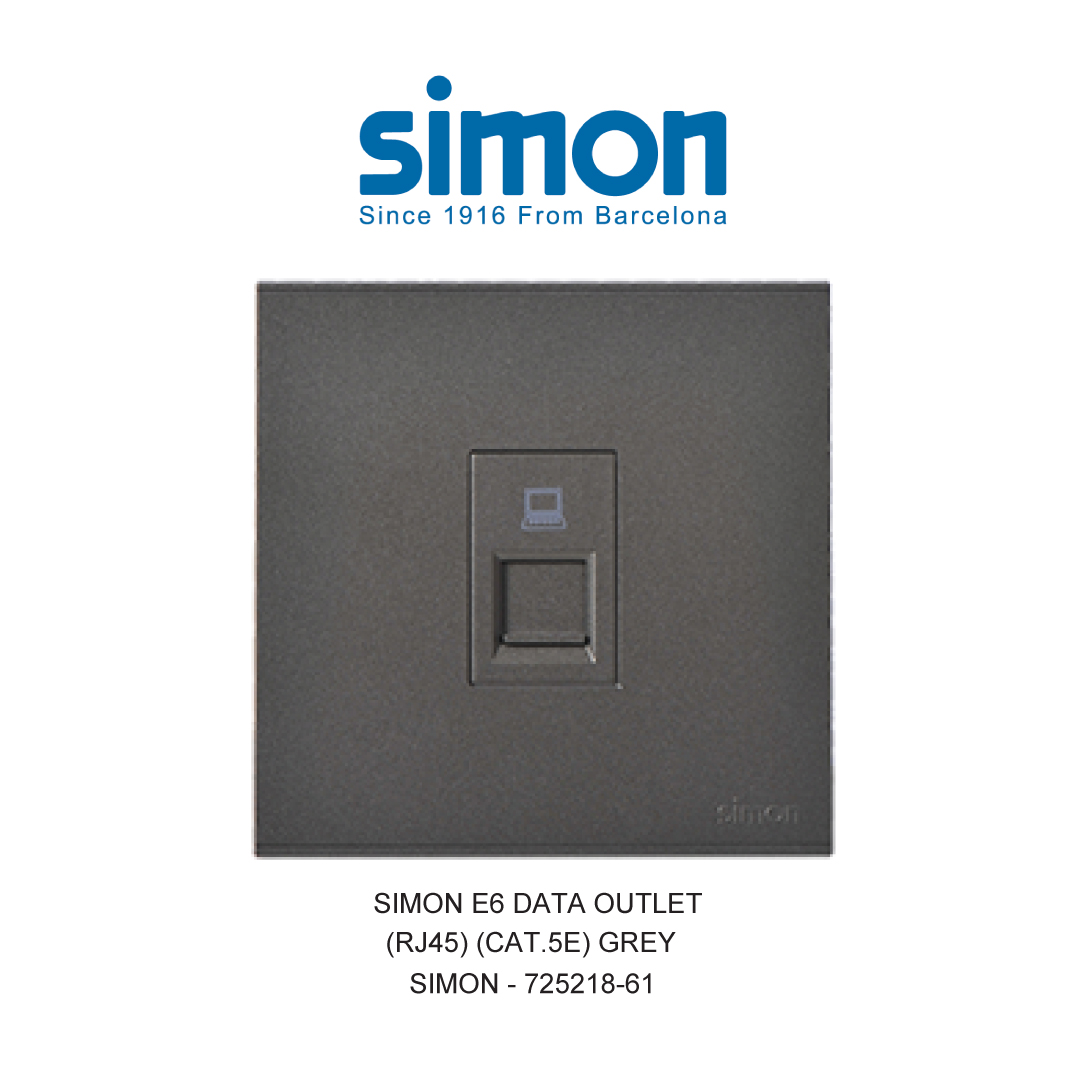 SIMON E6 STOP KONTAK DATA OUTLET (RJ45) (CAT.5E) ABU-ABU