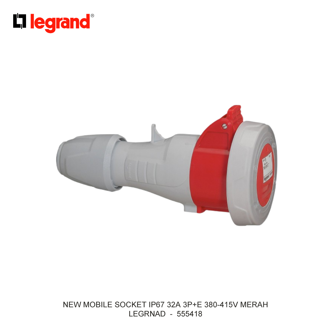 NEW MOBILE SOCKET IP67 32A 3P+E 380-415V RED