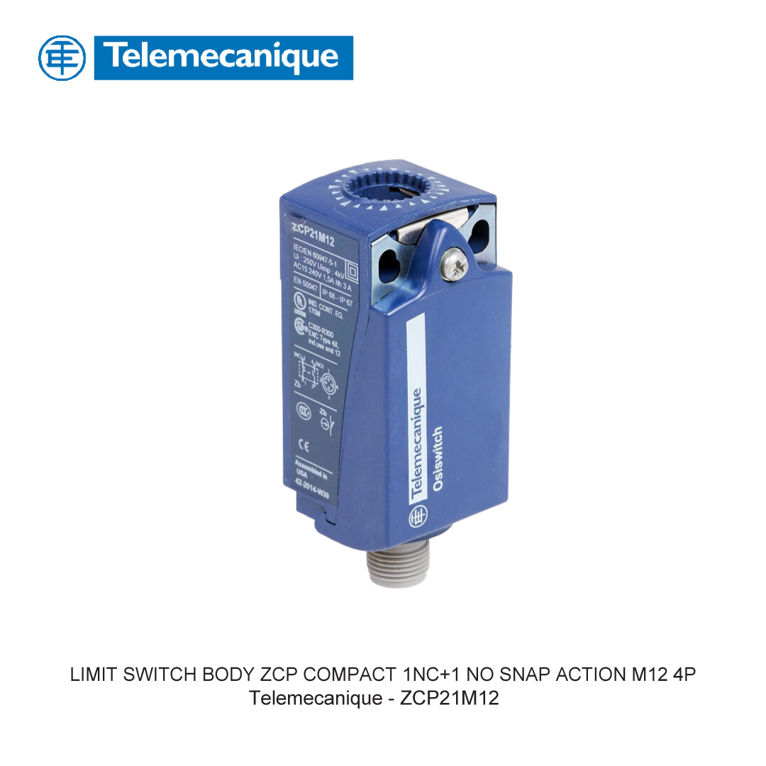 LIMIT SWITCH BODY ZCP COMPACT 1NC+1 NO SNAP ACTION M12 4P