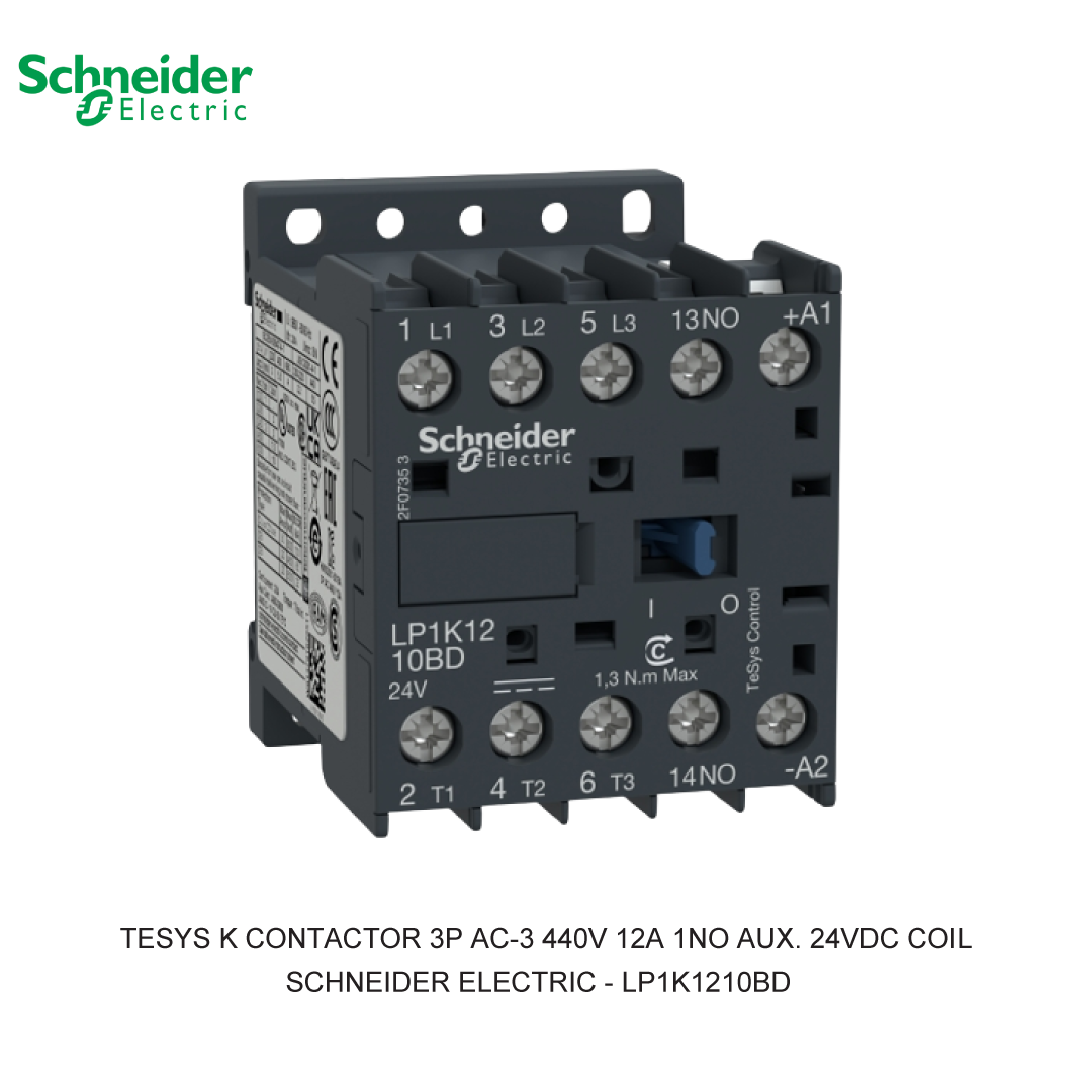 TESYS K CONTACTOR 3P AC-3 440V 12A 1NO AUX. 24VDC COIL