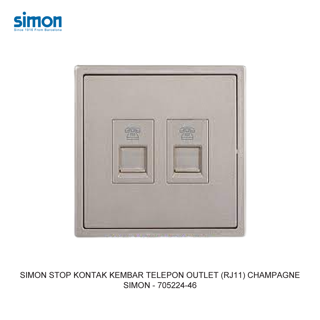SIMON i7 STOP KONTAK KEMBAR TELEPON OUTLET (RJ11) CHAMPAGNE