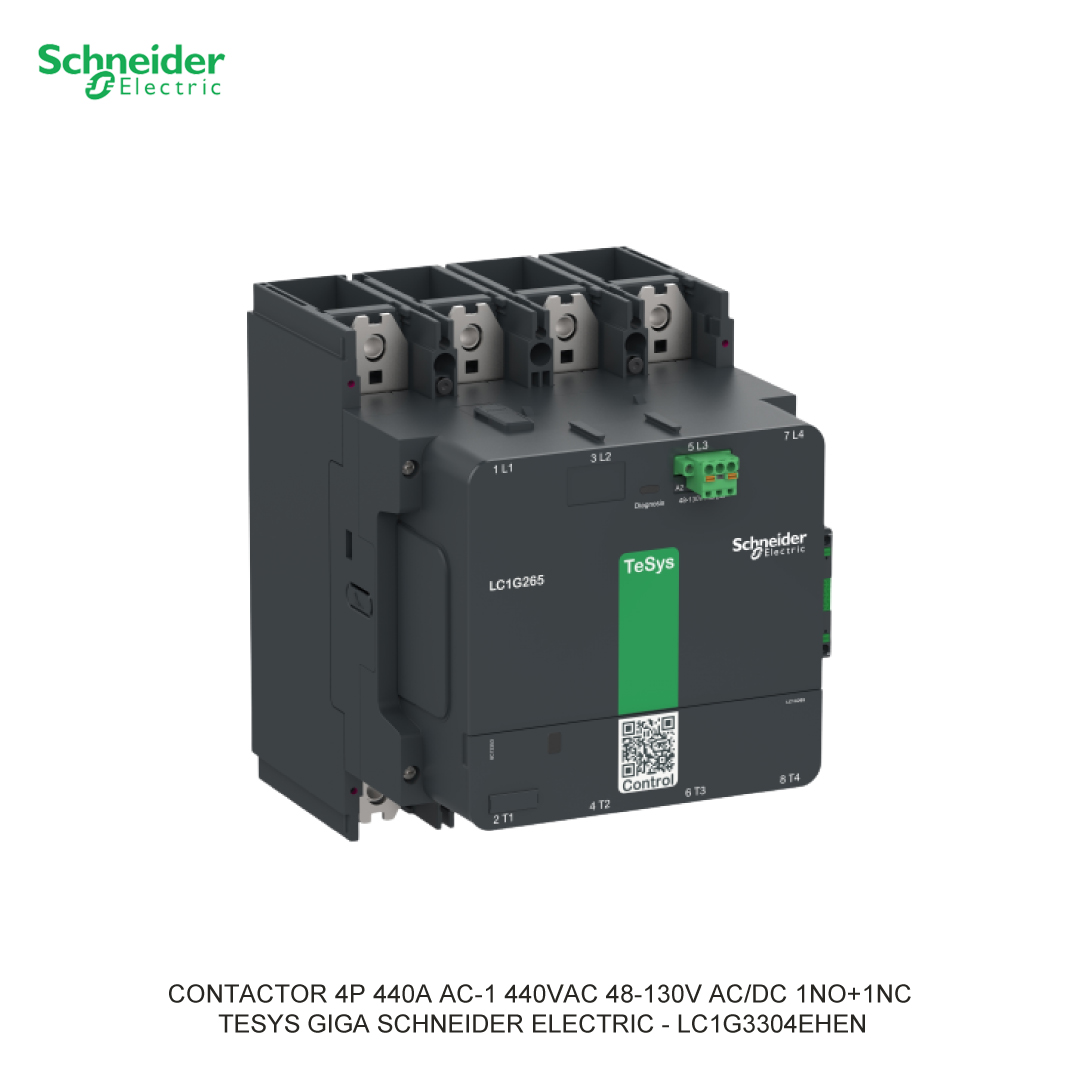 CONTACTOR 4P 440A AC-1 440VAC 48-130V AC/DC 1NO+1NC