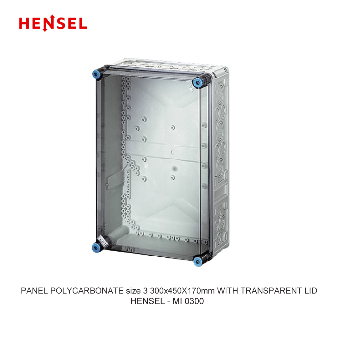 PANEL POLYCARBONATE size 3 300x450X170mm WITH TRANSPARENT LID