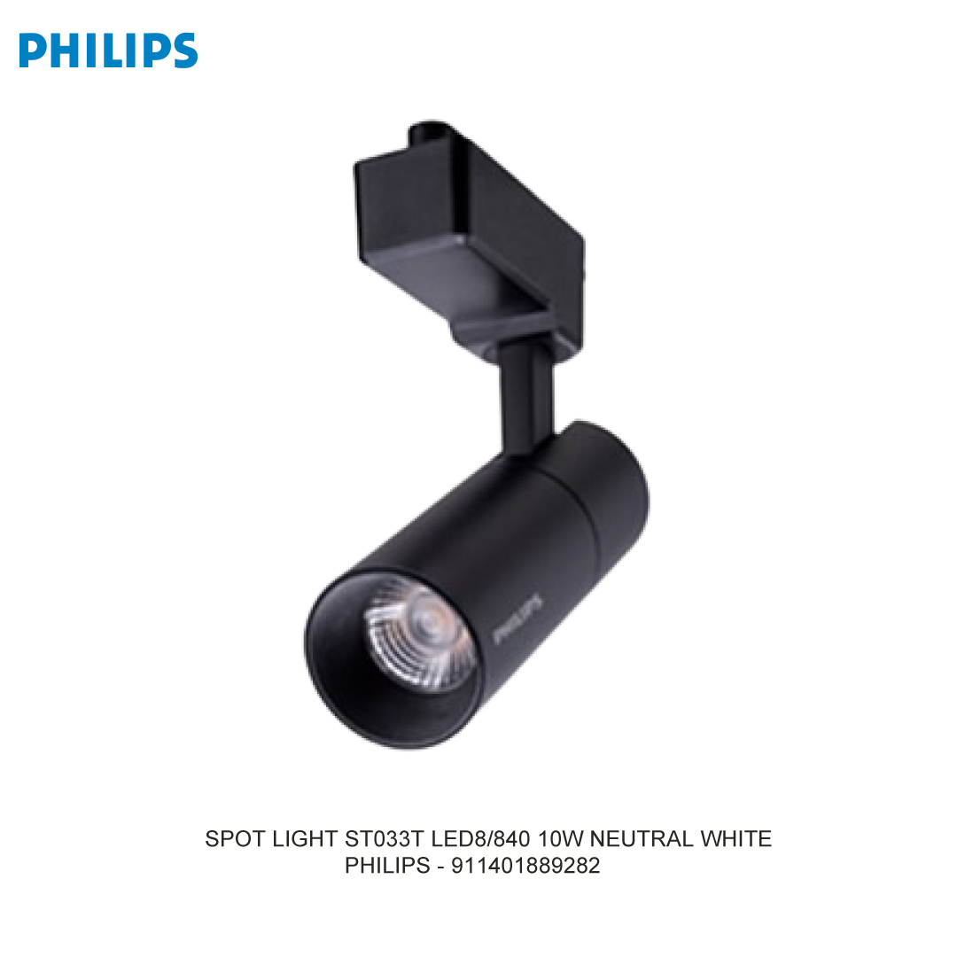 PHILIPS LAMPU SPOT ST033T LED8/840 10W NEUTRAL WHITE RUMAH LAMPU HITAM