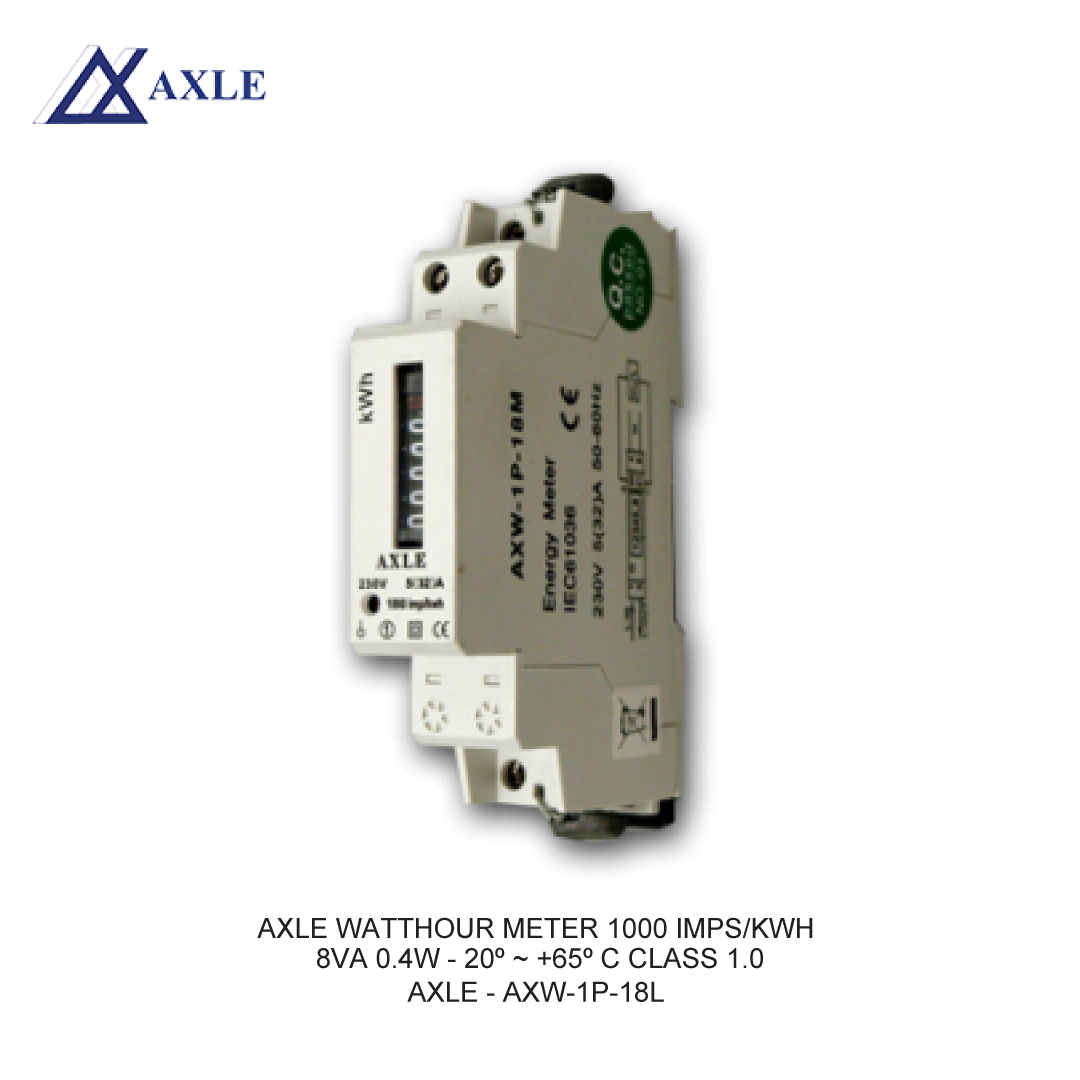 AXLE WATTHOUR METER 1000 IMPS/KWH 8VA 0.4W - 20º ~ +65º C CLASS 1.0