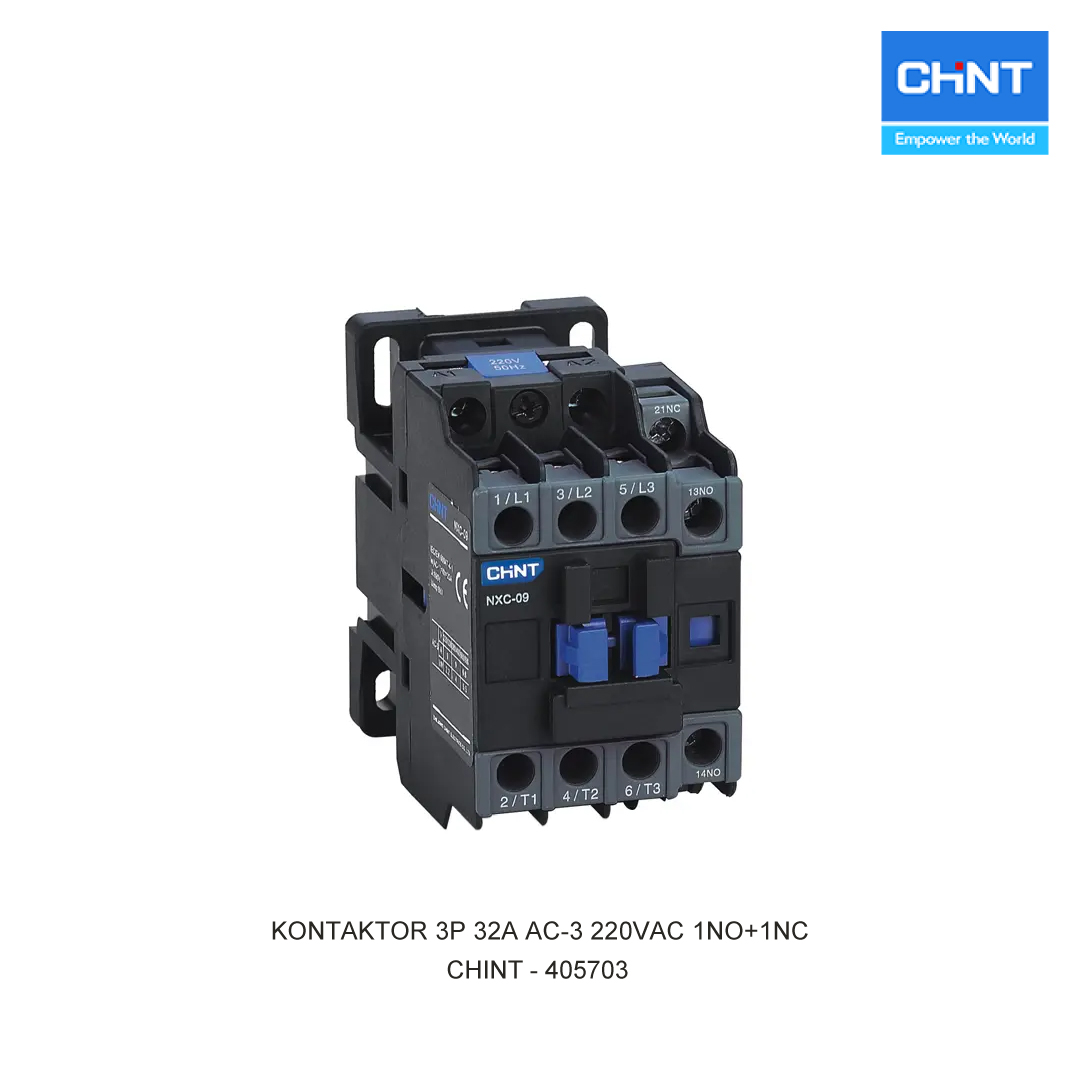 KONTAKTOR 3P 32A AC-3 220VAC 1NO+1NC