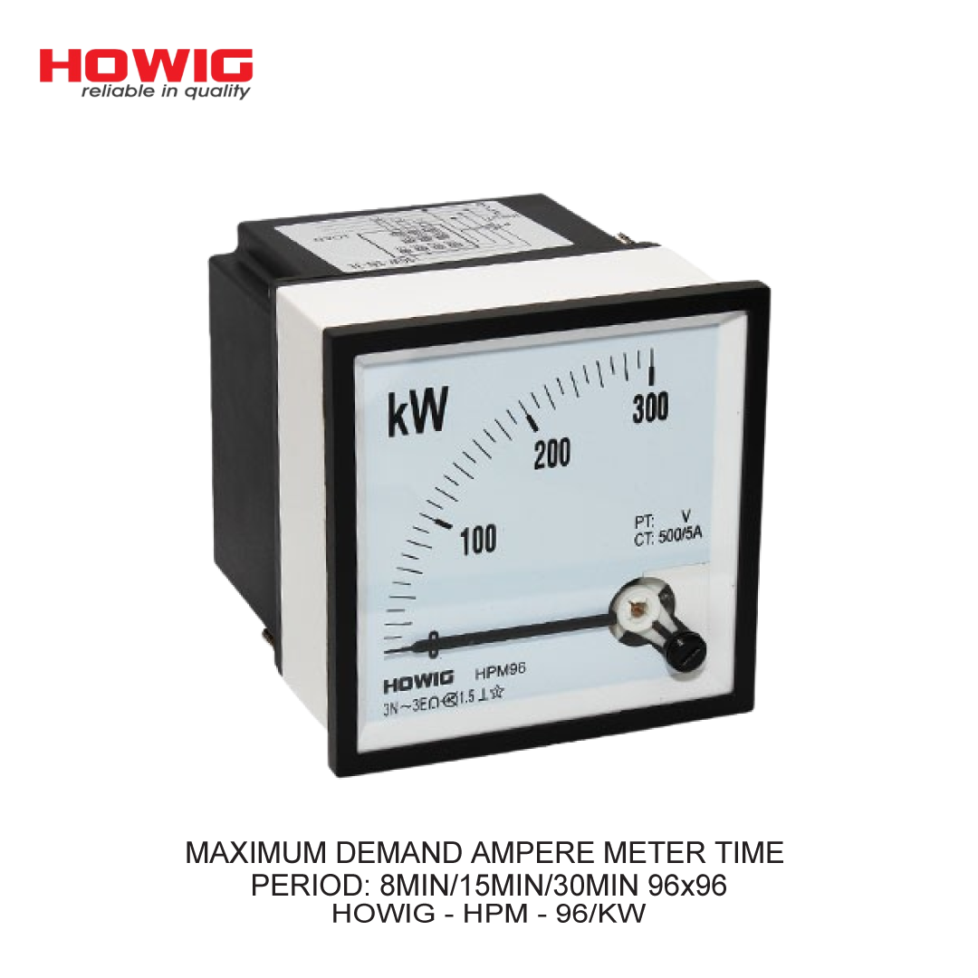 MAXIMUM DEMAND AMPERE METER TIME PERIOD: 8MIN/15MIN/30MIN 96x96