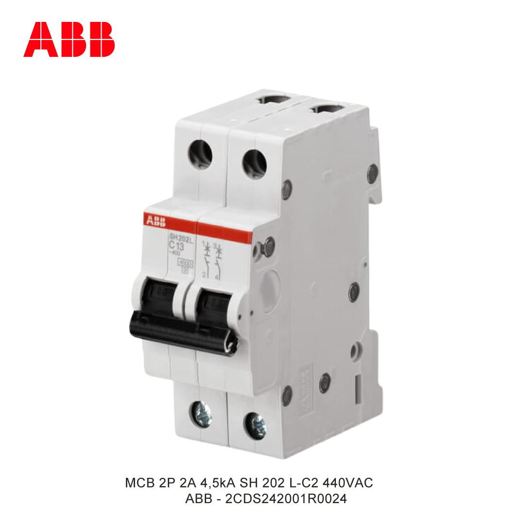 MCB 2P 2A 4,5kA CURVA C