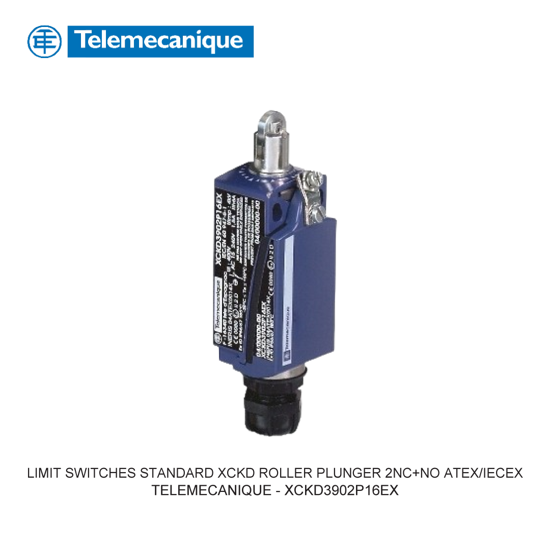 LIMIT SWITCHES STANDARD XCKD ROLLER PLUNGER 2NC+NO ATEX/IECEX