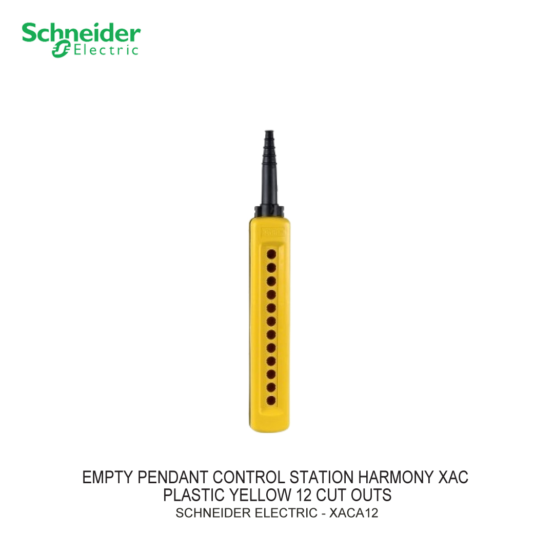 EMPTY PENDANT CONTROL STATION HARMONY XAC PLASTIC YELLOW 12 CUT OUTS