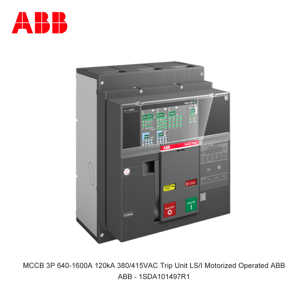 MCCB 3P 640-1600A 120kA 380/415VAC Trip Unit LS/I Motorized Operated ABB