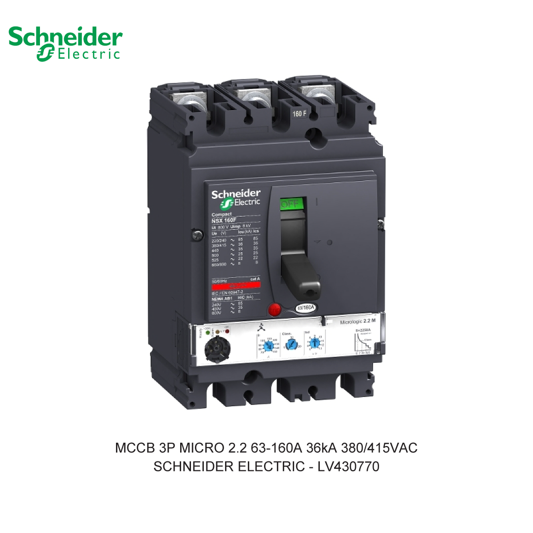 MCCB 3P MICRO 2.2 63-160A 36KA 380/415VAC