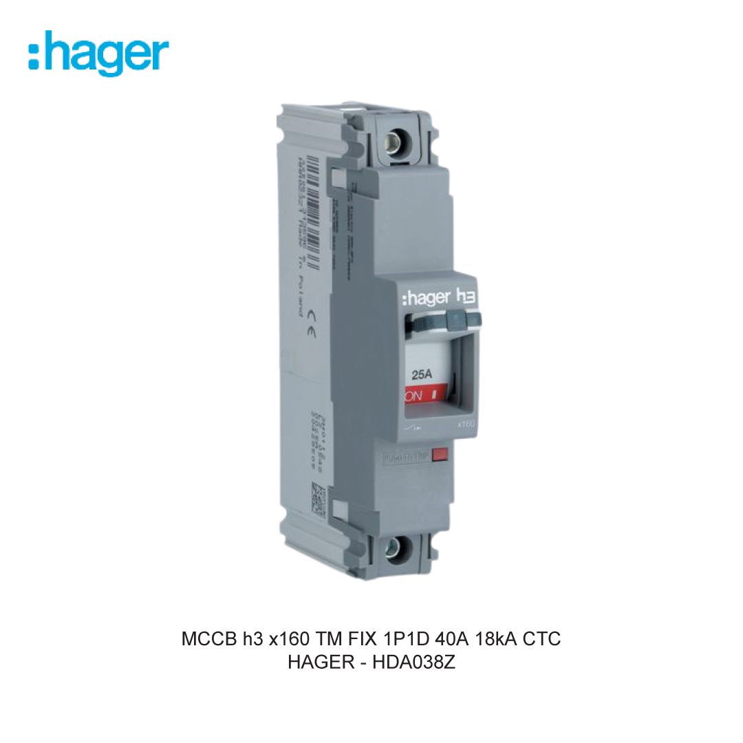 MCCB h3 x160 TM FIX 1P1D 40A 18kA CTC