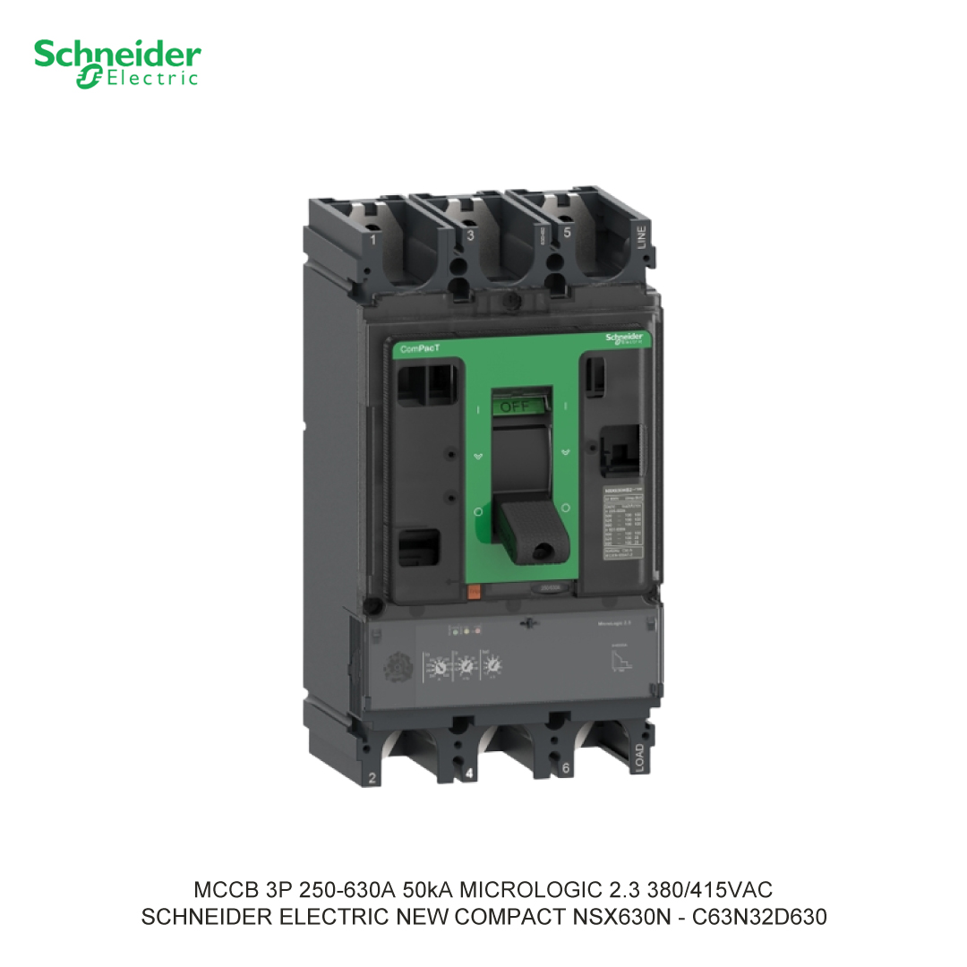 MCCB 3P 250-630A 50KA MICROLOGIC 2.3 380/415VAC
