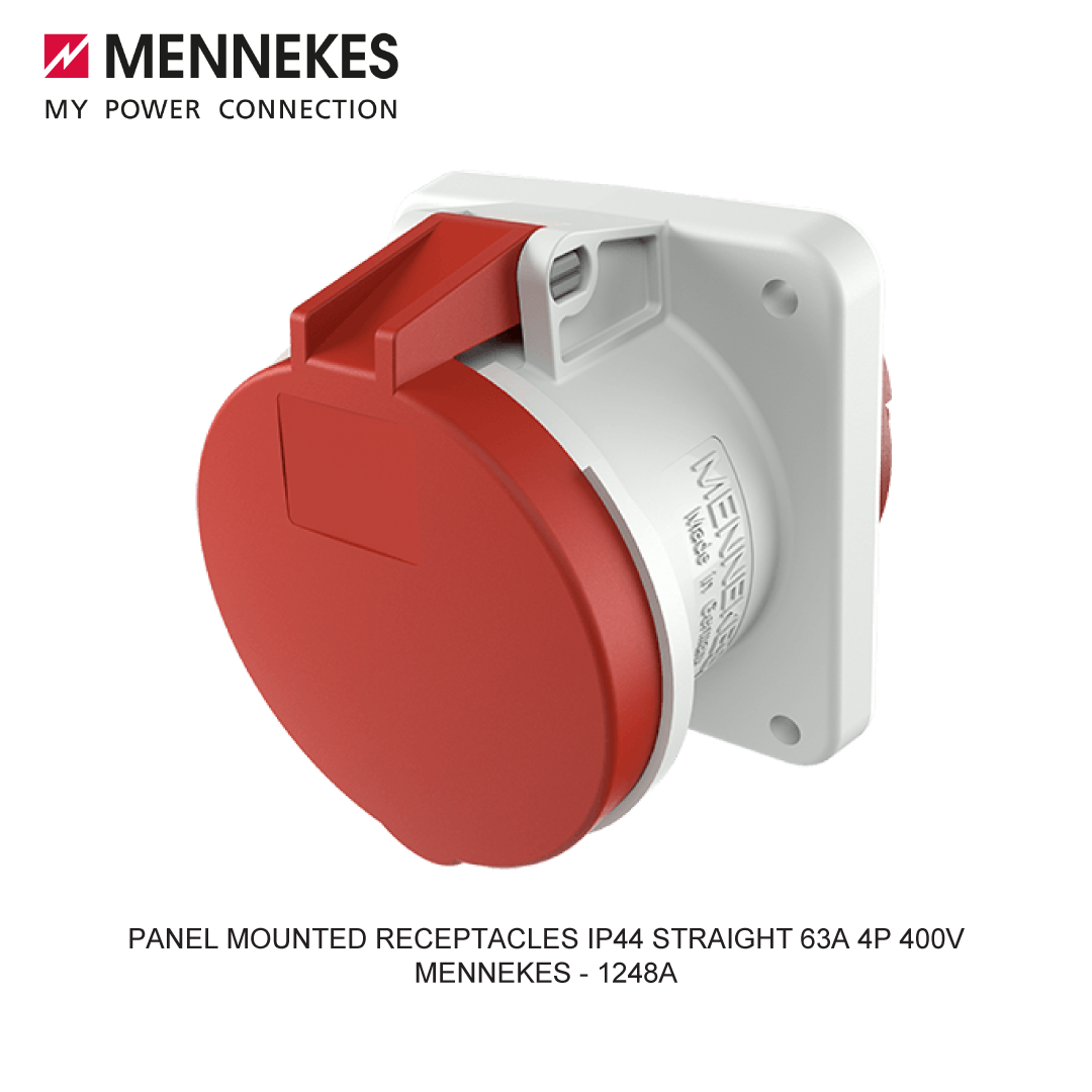 PANEL MOUNTED RECEPTACLES IP44 STRAIGHT 63A 4P 400V