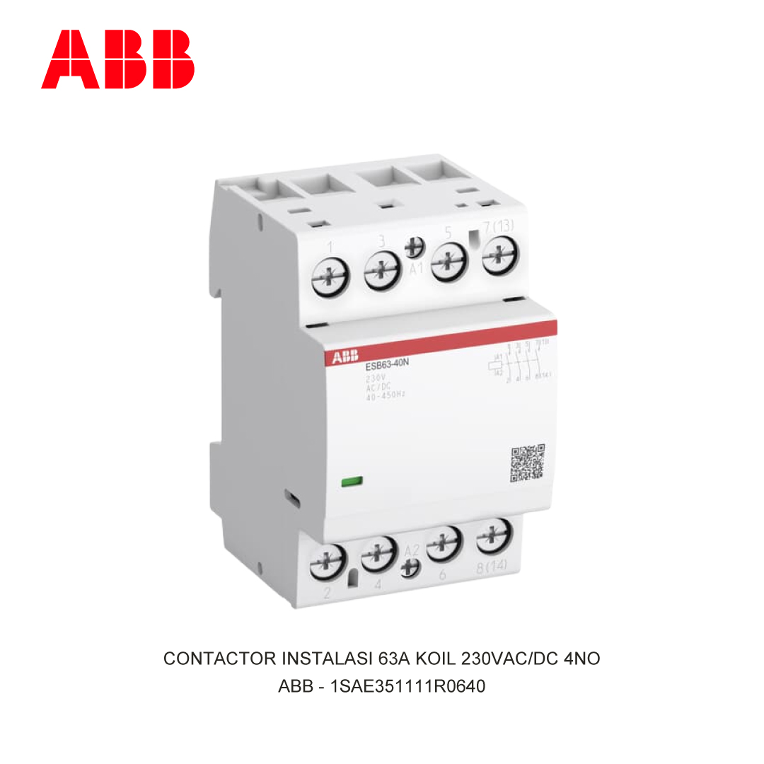 CONTACTOR INSTALASI 63A KOIL 230V AC/DC 4NO