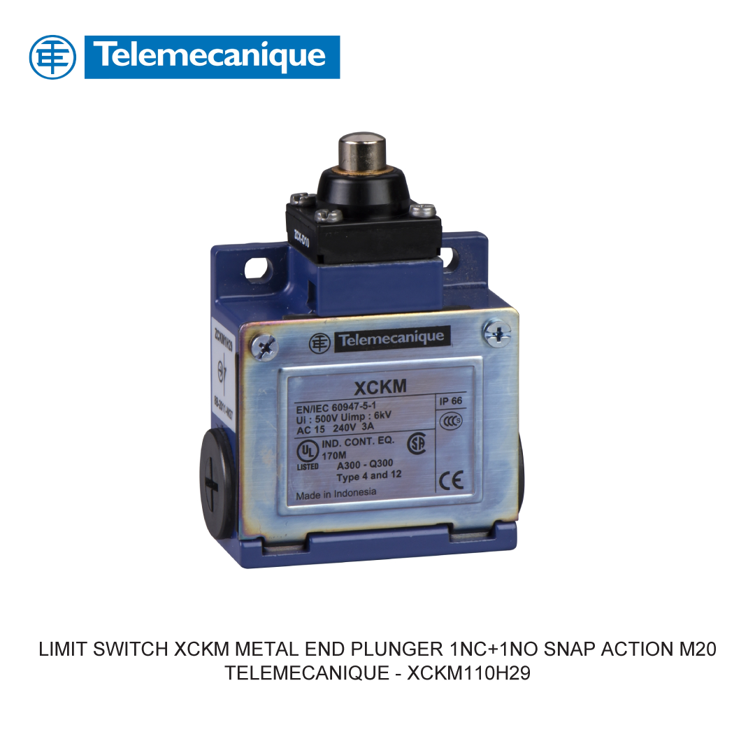 LIMIT SWITCH XCKM METAL END PLUNGER 1NC+1NO SNAP ACTION M20