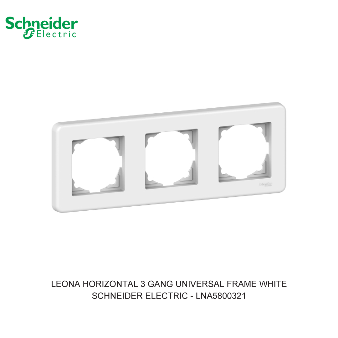 LEONA HORIZONTAL 3 GANG UNIVERSAL FRAME WHITE