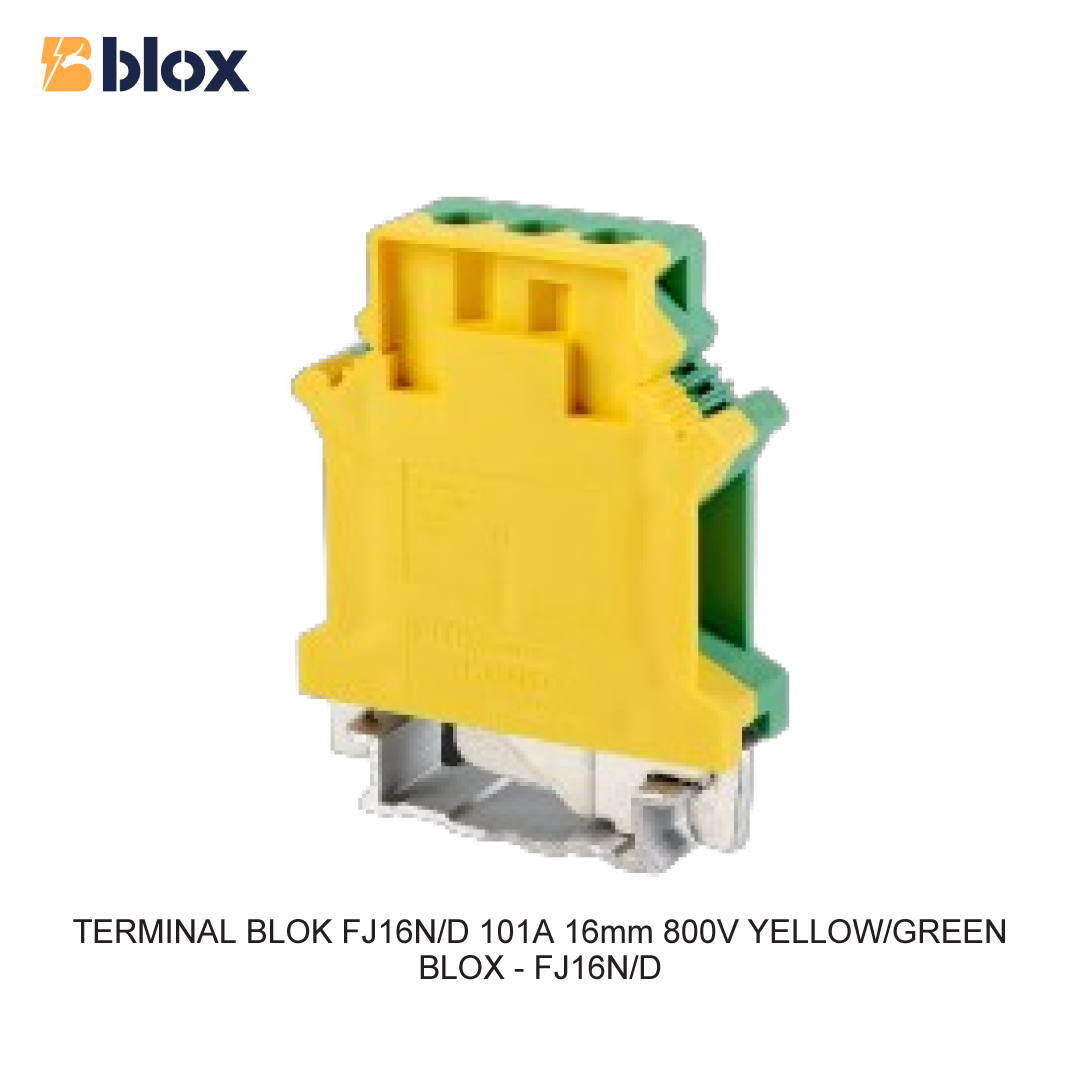 TERMINAL BLOK FJ16N/D 101A 16mm 800V YELLOW/GREEN