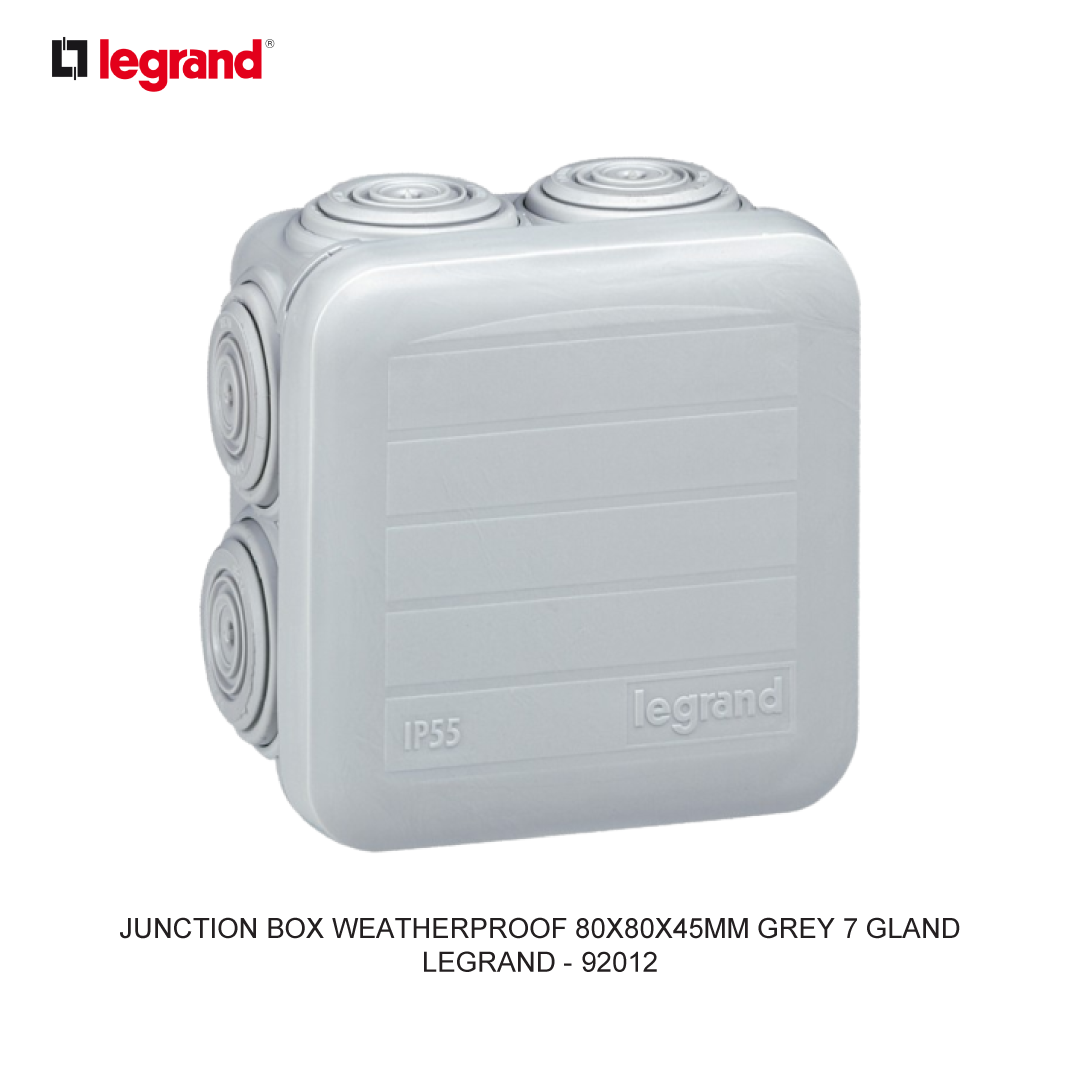 JUNCTION BOX WEATHERPROOF 80X80X45MM ABU ABU 7 GLAND