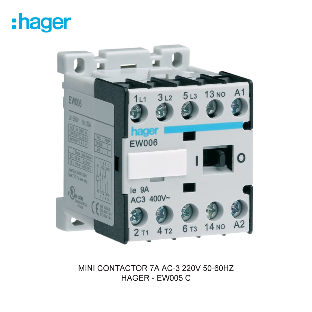 MINI CONTACTOR 7A AC-3 220V 50-60HZ