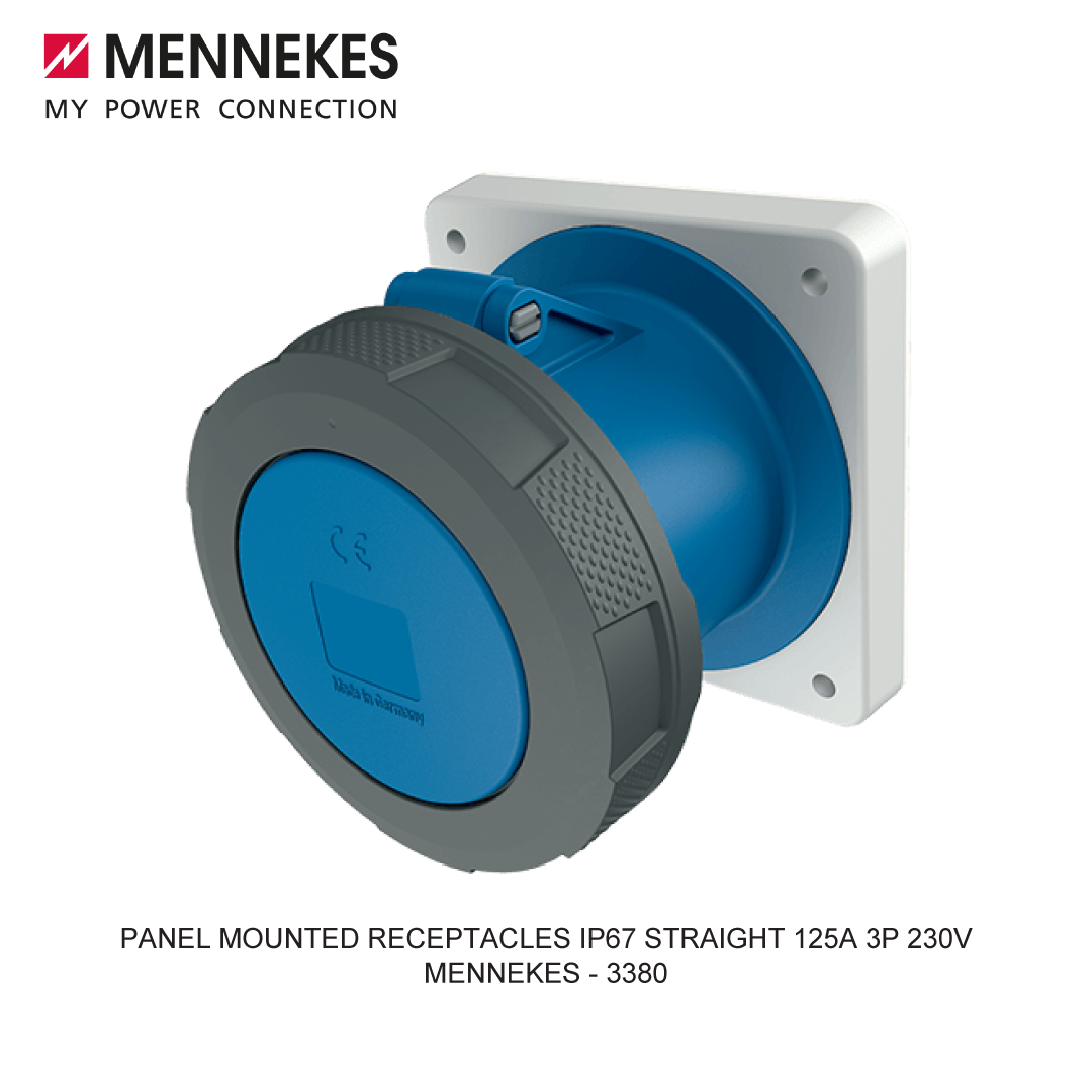 PANEL MOUNTED RECEPTACLES IP67 STRAIGHT 125A 3P 230V