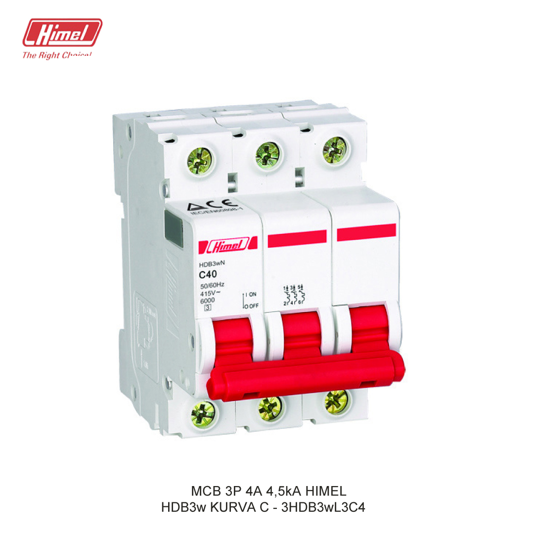 MCB HIMEL HDB3w C 3P 4A 4,5kA