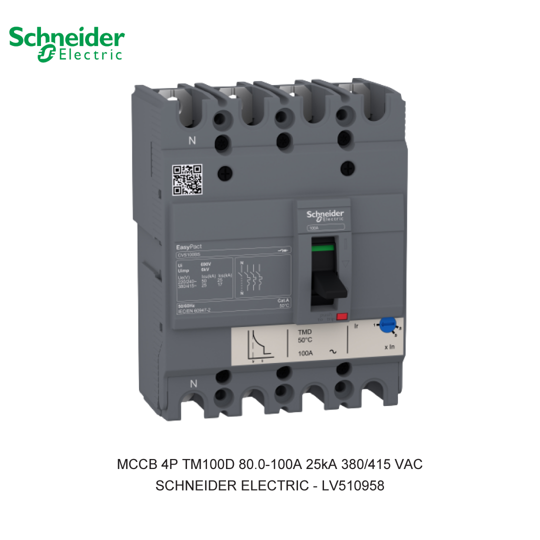 MCCB 4P TM100D 80.0-100A 25KA 380/415VAC