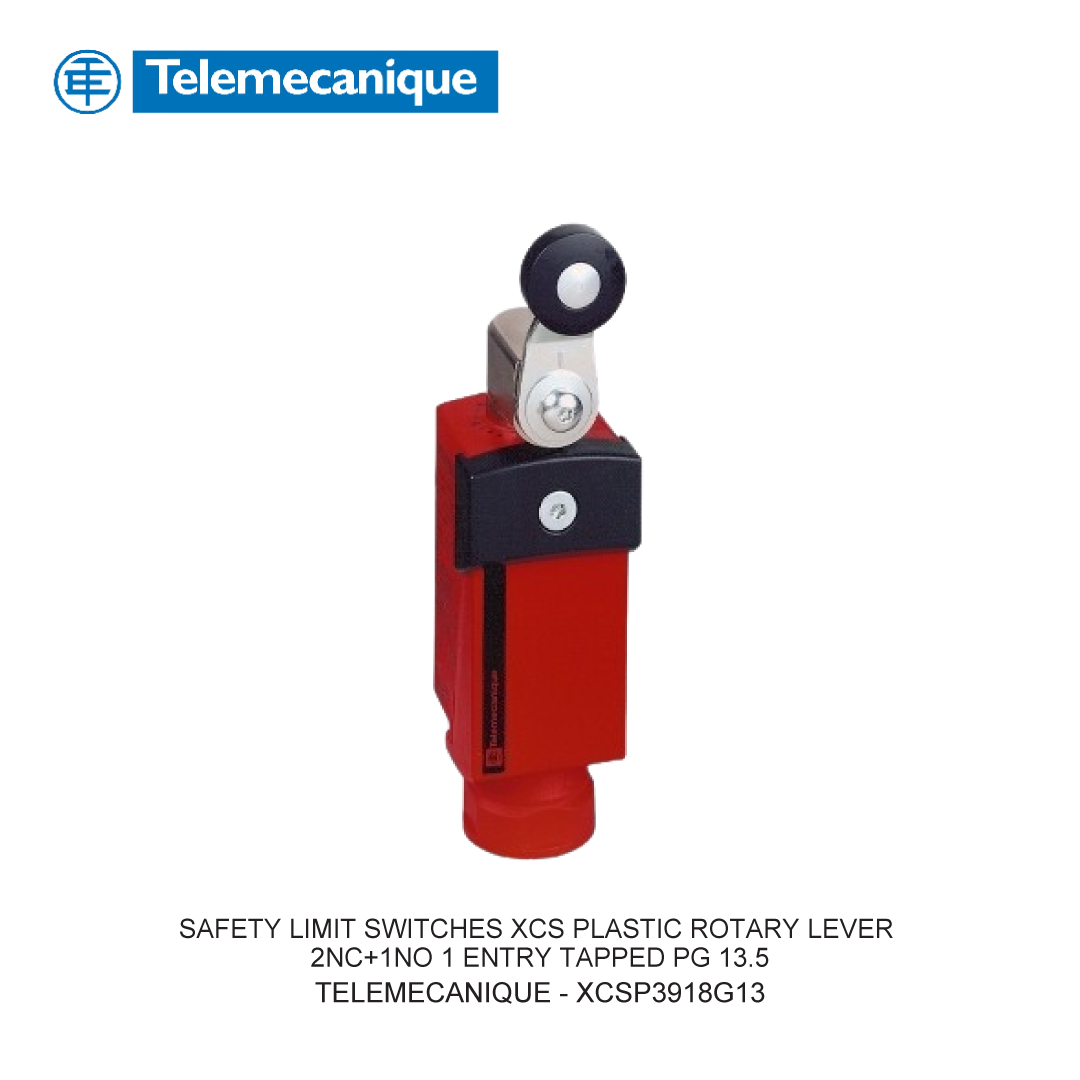 SAFETY LIMIT SWITCHES XCS PLASTIC ROTARY LEVER 2NC+1NO 1 ENTRY TAPPED PG 13.5