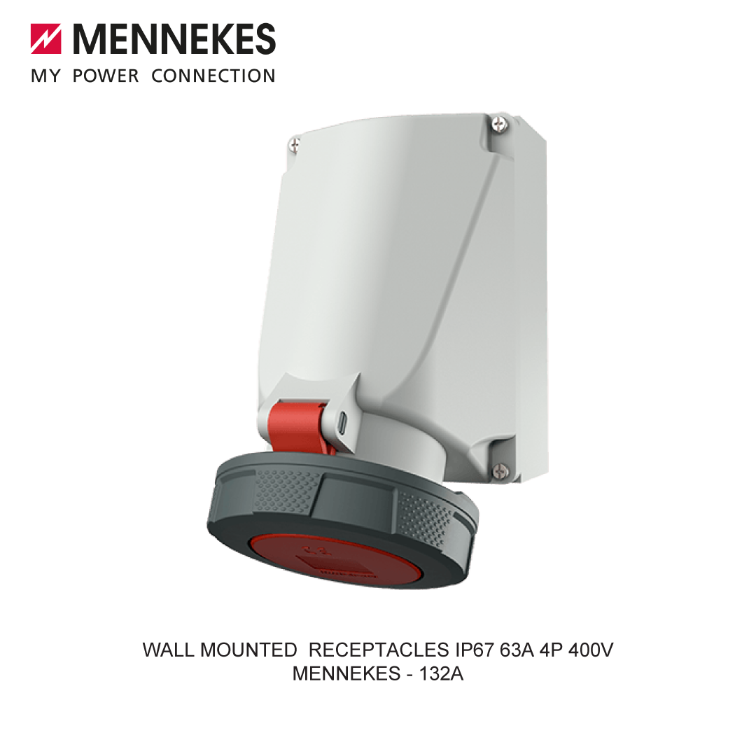 WALL MOUNTED RECEPTACLES IP67 63A 4P 400V