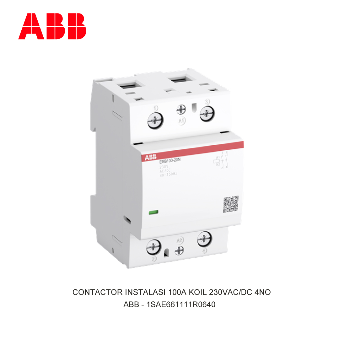 CONTACTOR INSTALASI 100A KOIL 230V AC/DC 4NO