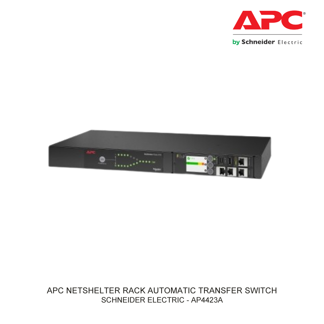 APC NETSHELTER RACK AUTOMATIC TRANSFER SWITCH 1U 16A 230V 2 C20 IN 8 C13 1 C19 OUT 50/60HZ