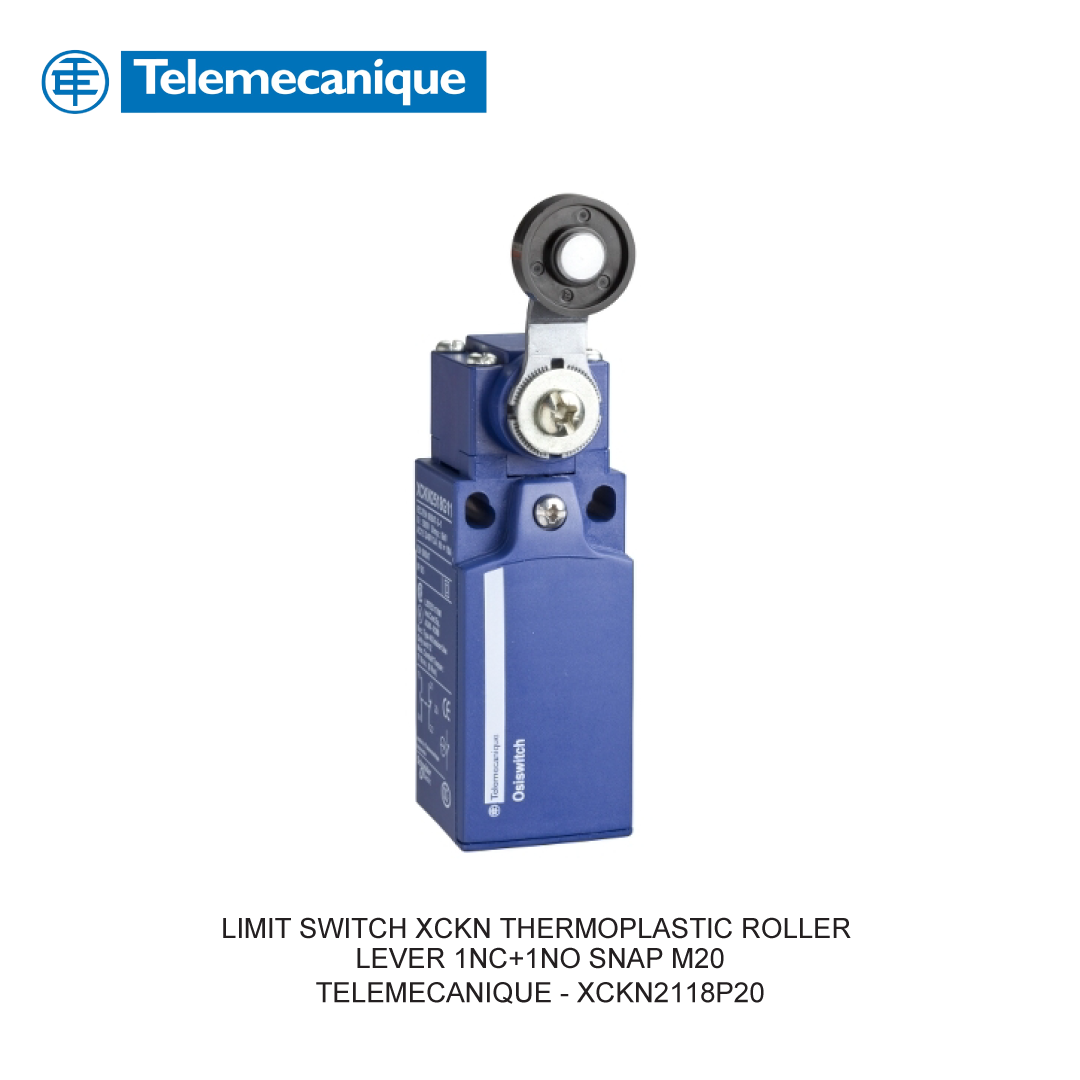 LIMIT SWITCH XCKN THERMOPLASTIC ROLLER LEVER 1NC+1NO SNAP M20