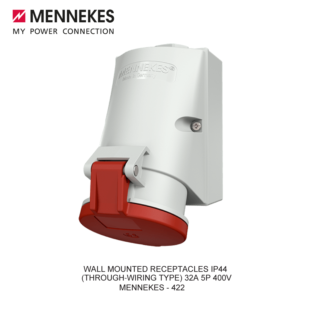 WALL MOUNTED RECEPTACLES IP44 (THROUGH-WIRING TYPE) 32A 5P 400V