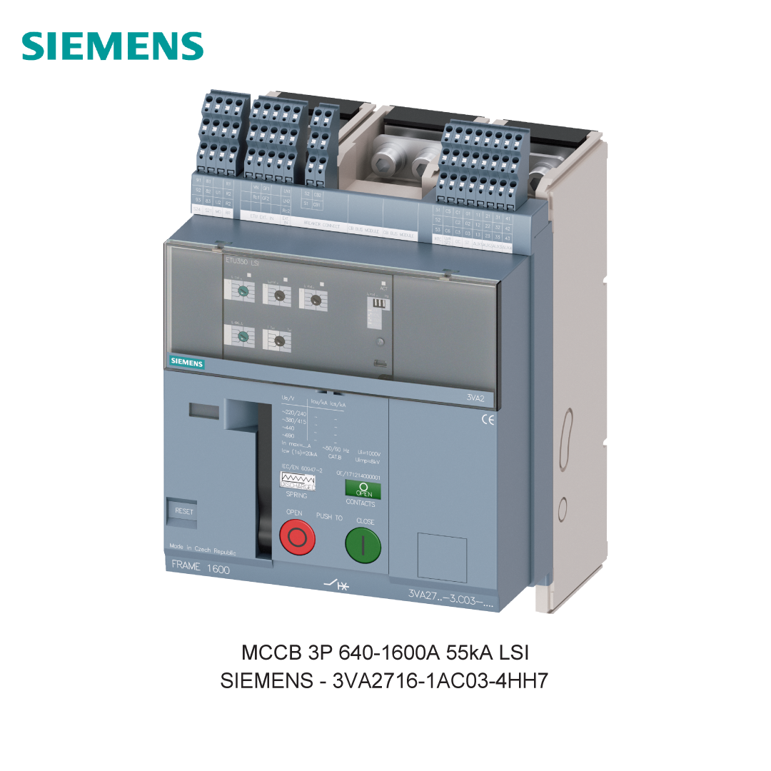 MCCB 3P 640-1600A 55kA LSI