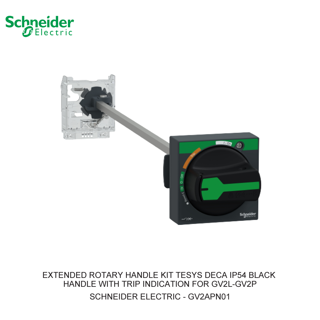 EXTENDED ROTARY HANDLE KIT TESYS DECA IP54 BLACK HANDLE WITH TRIP INDICATION FOR GV2L-GV2P