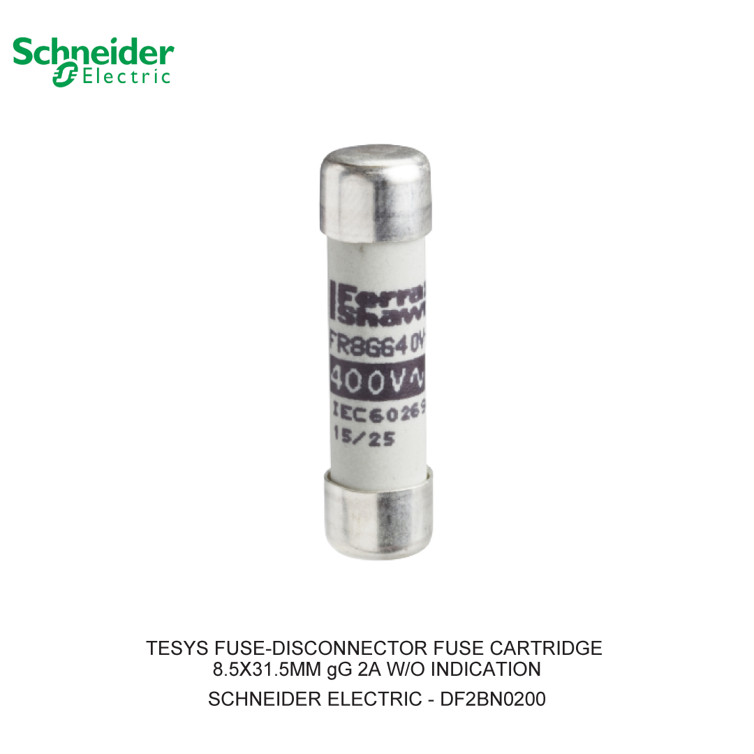 SCHNEIDER TESYS FUSE-DISCONNECTOR FUSE CARTRIDGE 8.5X31.5MM gG 2A W/O INDICATION (1 BOX = 10 PCS)