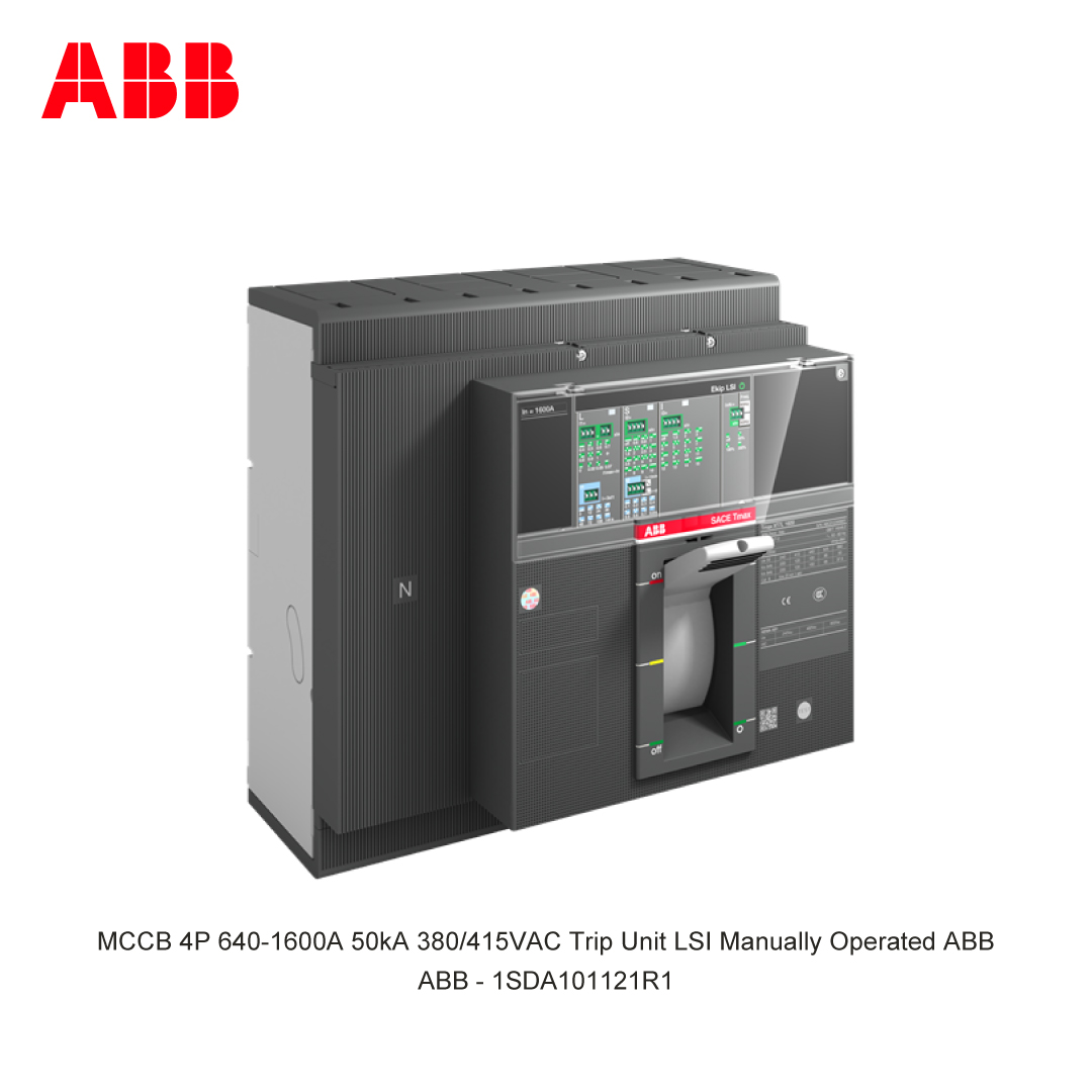 MCCB 4P 640-1600A 50kA 380/415VAC Trip Unit LSI Manually Operated ABB